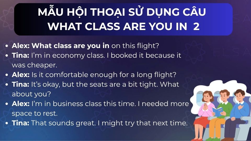 Mẫu hội thoại sử dụng câu What class are you in - mẫu 2