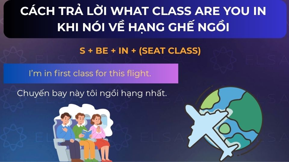 Câu ví dụ cách trả lời khi nói về hạng ghế ngồi