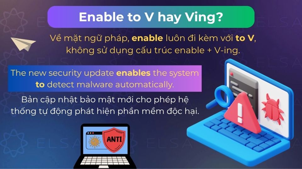 Câu ví dụ enable to V