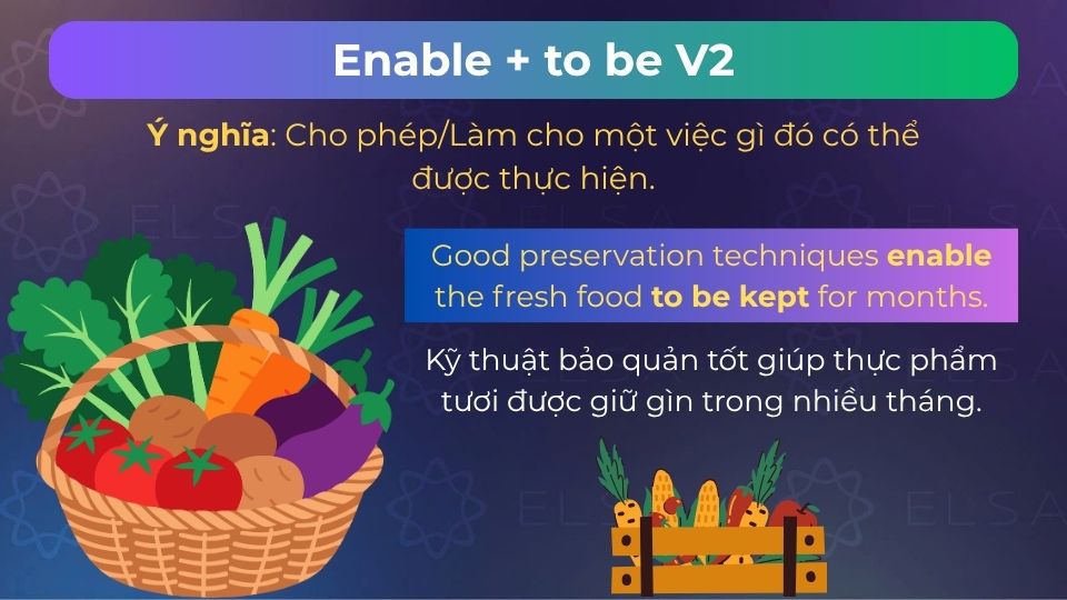 Câu ví dụ cấu trúc enable + to be V2