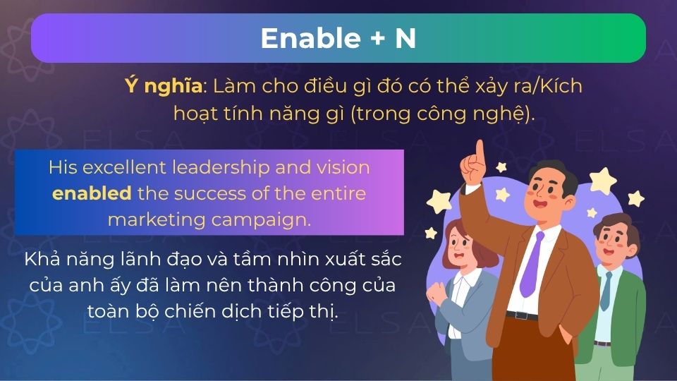 Câu ví dụ enable + n