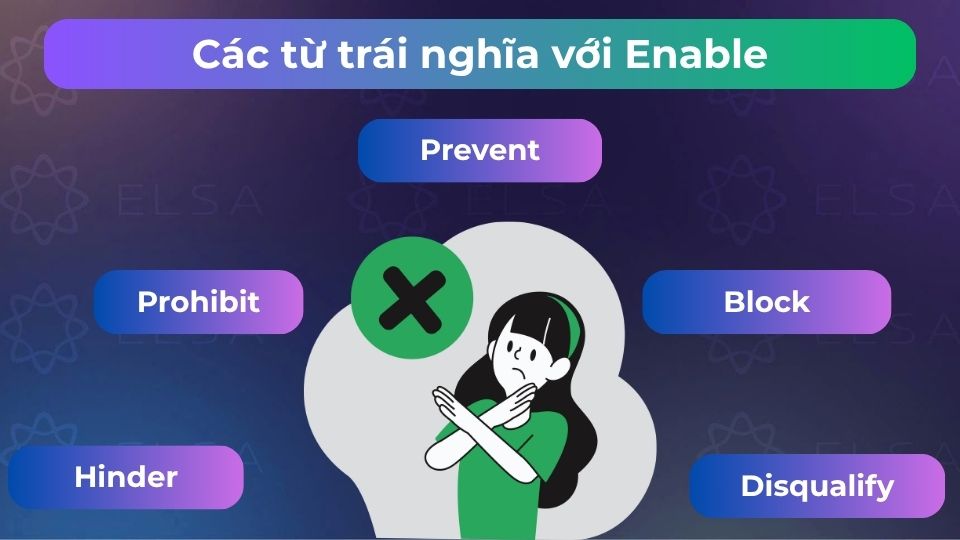 Một số từ trái nghĩa tiếng Anh với enable