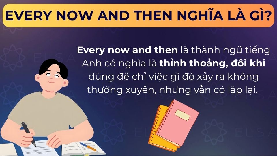 Every now and then nghĩa là thỉnh thoảng, đôi khi