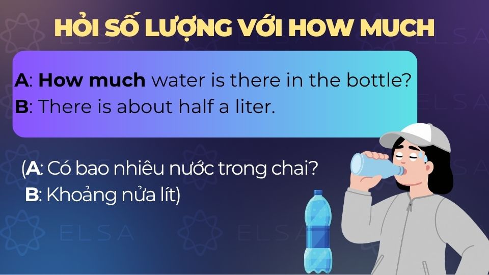 Ví dụ dùng how much hỏi số lượng Ví dụ dùng how much hỏi số lượng