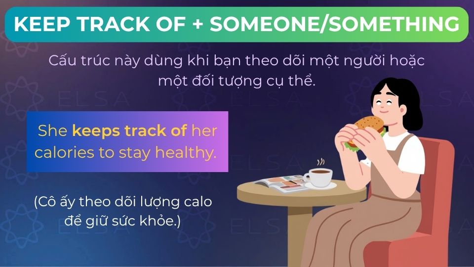Cách dùng cấu trúc keep track of + someone/something