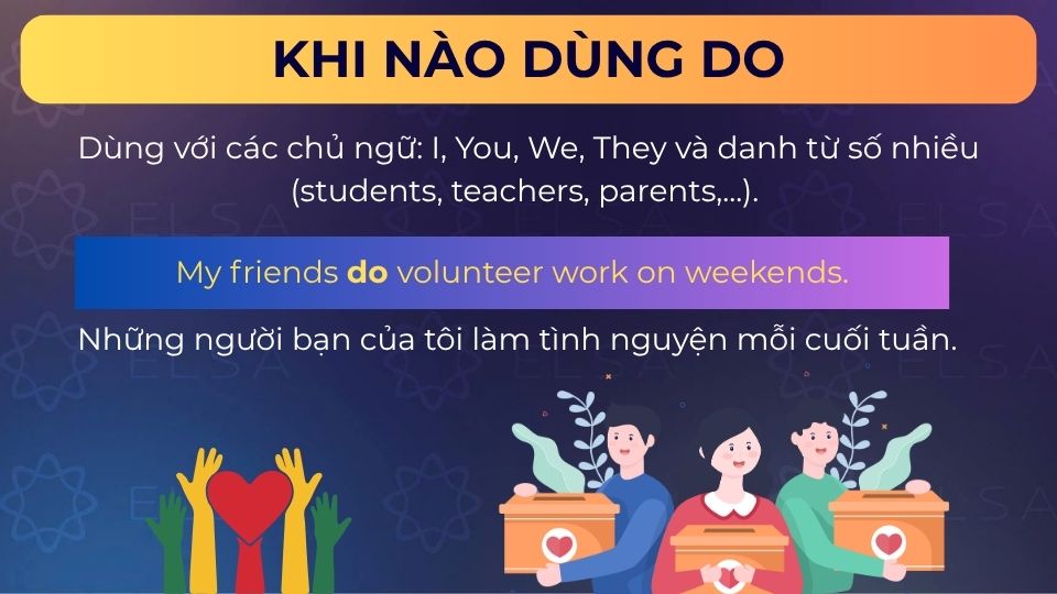 Câu ví dụ dùng do