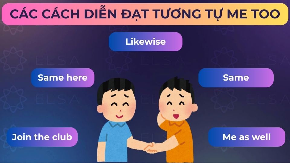 Một số cách diễn đạt tương tự me too