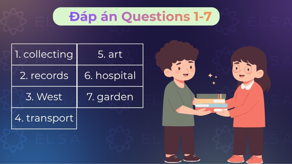 Đáp án Questions 1-7 Opportunities for voluntary work in Southoe village IELTS listening