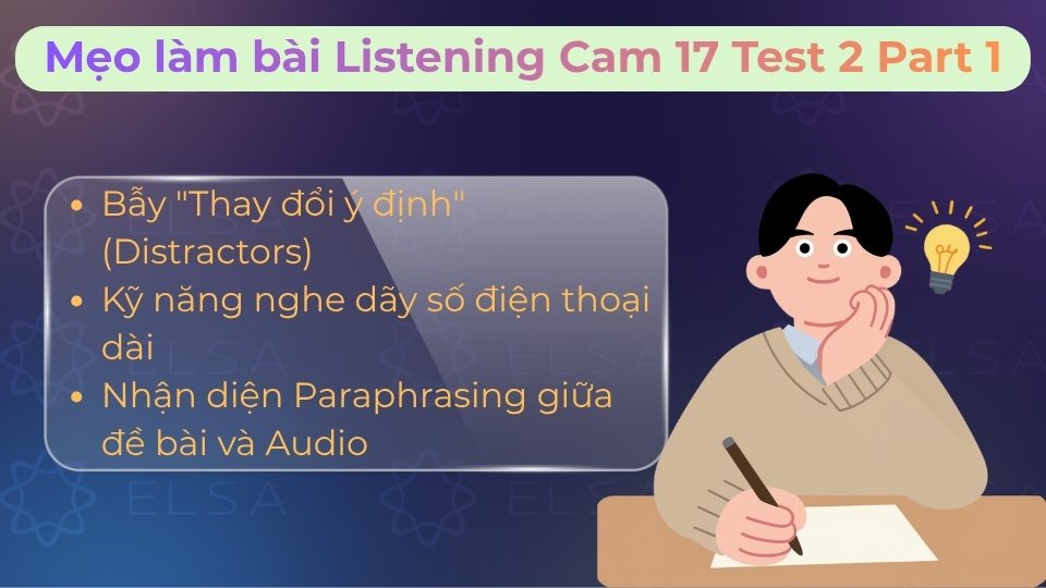 Mẹo nhận diện bẫy, từ đồng nghĩa và kỹ năng nghe số để đạt điểm tuyệt đối Cam 17