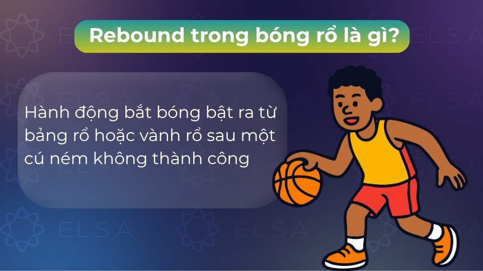 Hành động bắt bóng bật ra từ bảng rổ hoặc vành rổ sau một cú ném không thành công
