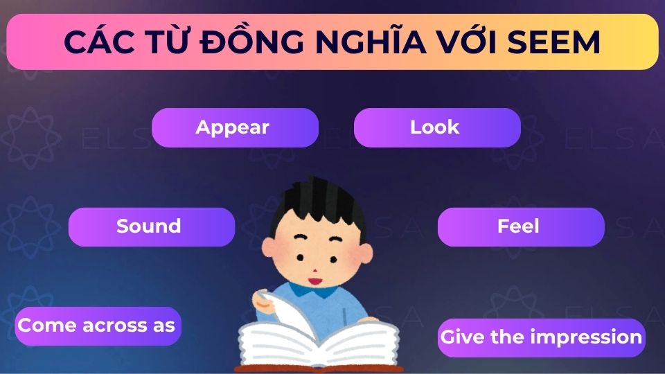 Một số từ đồng nghĩa với seem