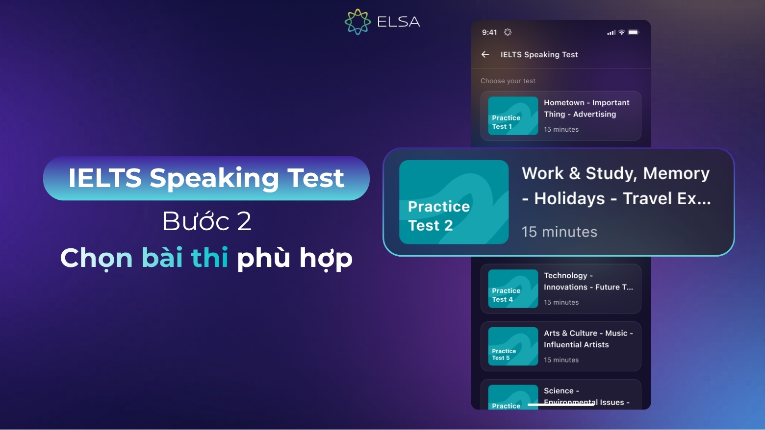 Chọn chủ đề bài thi phù hợp bạn muốn luyện tập