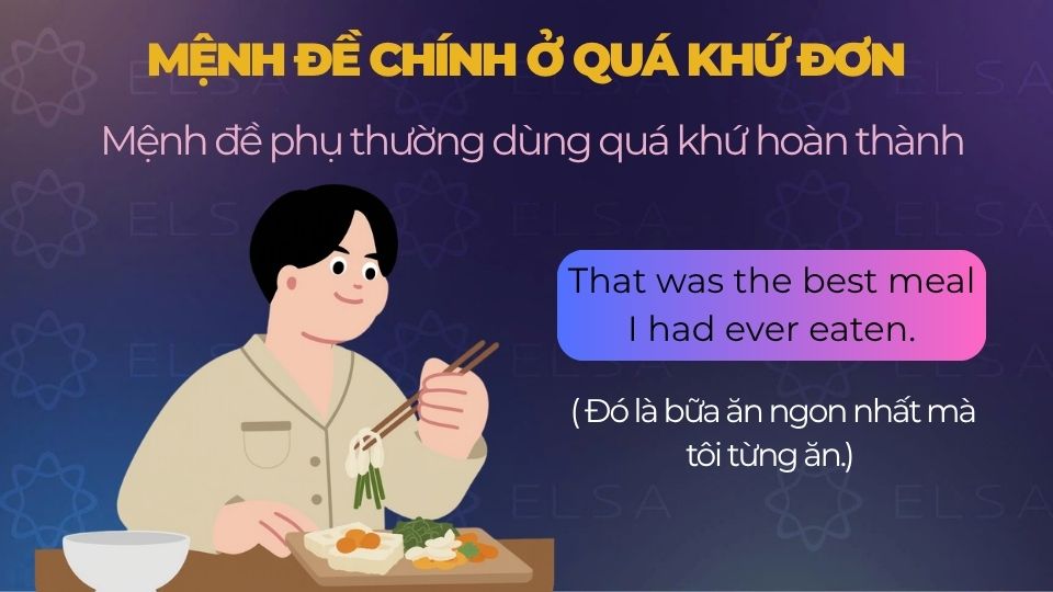 Câu ví dụ mệnh đề chính ở quá khứ đơn