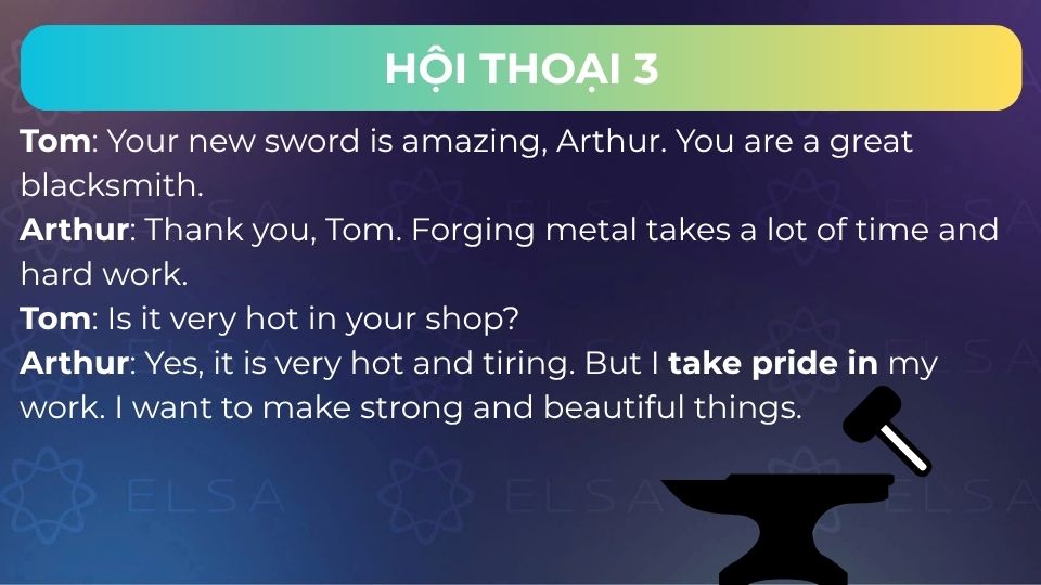 Mẫu hội thoại ứng dụng take pride in trong thực tế Mẫu hội thoại ứng dụng take pride in trong thực tế