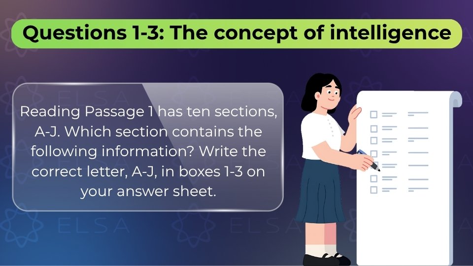 Questions 1-3 yêu cầu phân tích chi tiết giúp định vị dữ liệu và hiểu rõ các học thuyết về trí tuệ