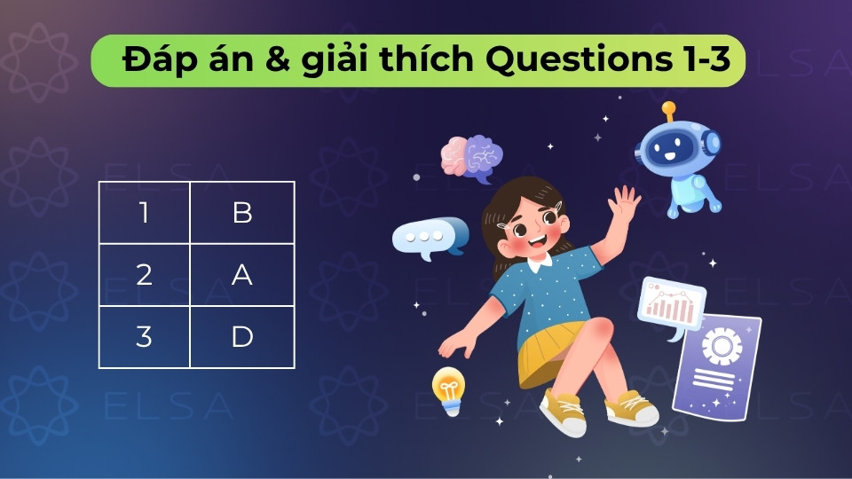 Questions 1-3 giải mã vị trí thông tin giúp bạn nắm bắt ý chính từng đoạn trong bài Reading