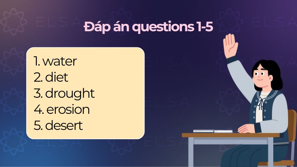 ​​Đáp án Questions 1-5 (Complete the notes)