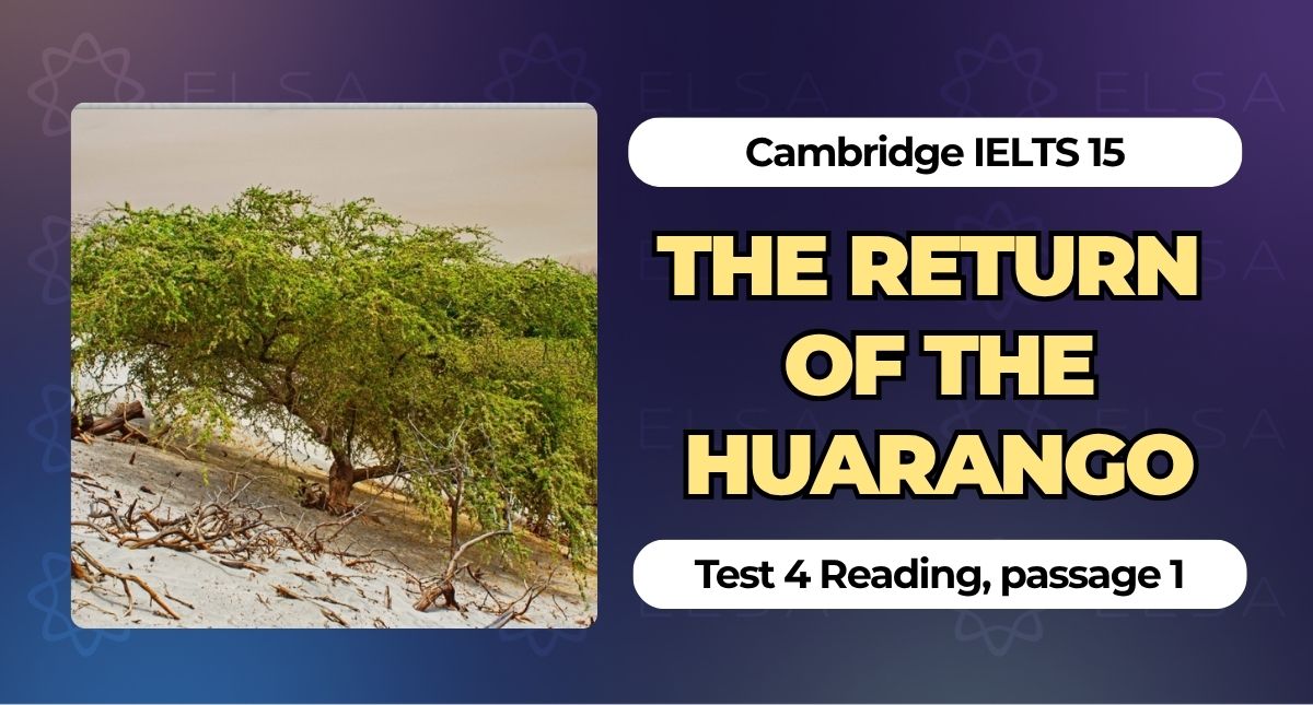 The Return Of The Huarango: Giải Cam IELTS 15, Test 4, Passage 1