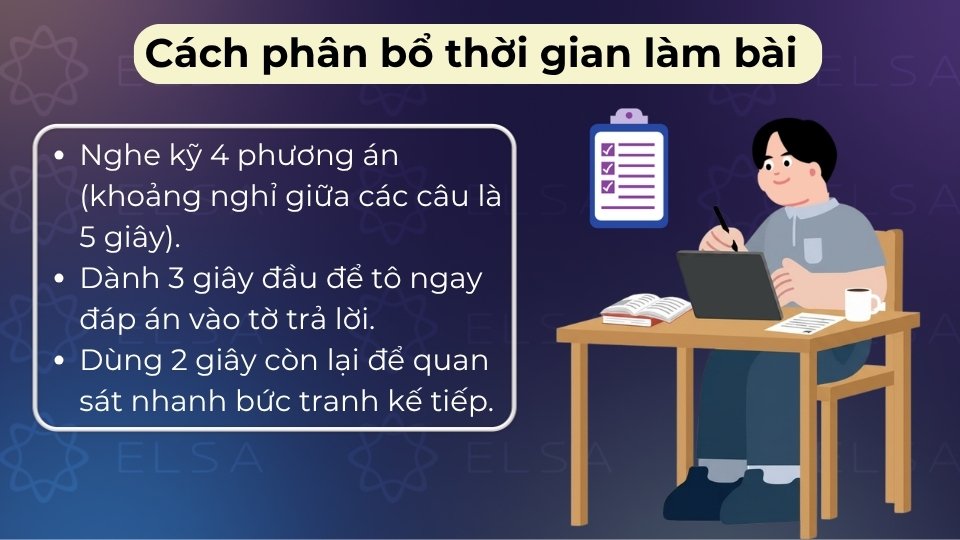Dành 3 giây đầu tô đáp án, 2 giây còn lại để quan sát và phân tích tranh kế tiếp