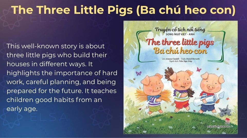 Truyện cổ tích tiếng Anh - The Three Little Pigs (Ba chú heo con)
