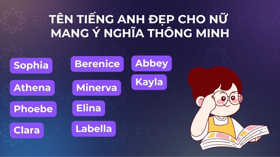 Các tên tiếng Anh đẹp cho nữ mang ý nghĩa thông minh