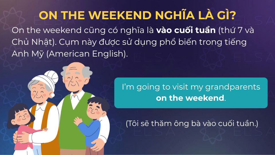 On the weekend có nghĩa là vào cuối tuần - Anh Mỹ On the weekend có nghĩa là vào cuối tuần - Anh Mỹ