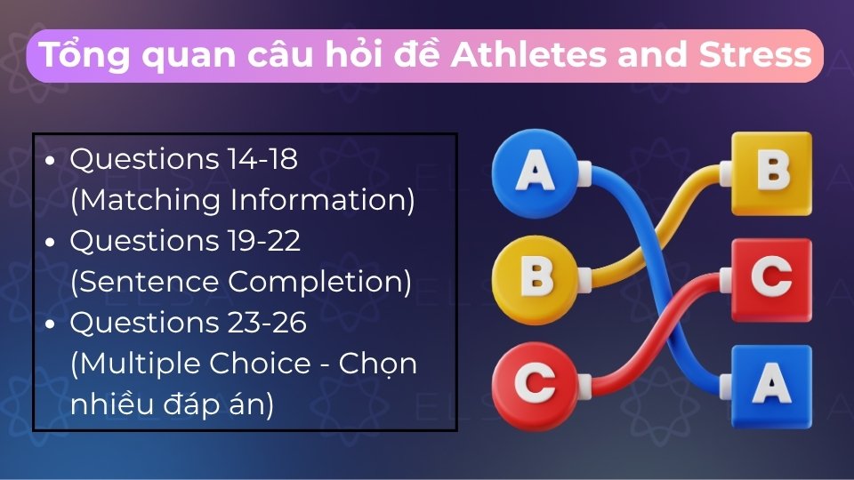 Đề gồm 3 dạng: Matching Information, Sentence Completion và Chọn nhiều đáp án Đề gồm 3 dạng: Matching Information, Sentence Completion và Chọn nhiều đáp án