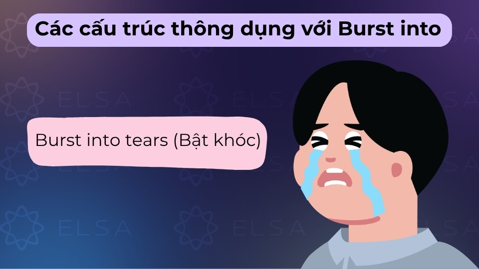 Cụm từ này chỉ việc đột ngột bật khóc nức nở do cảm xúc dâng trào mãnh liệt