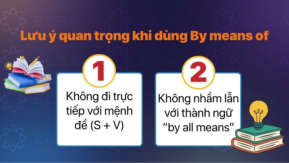 Lưu ý quan trọng khi dùng By means of