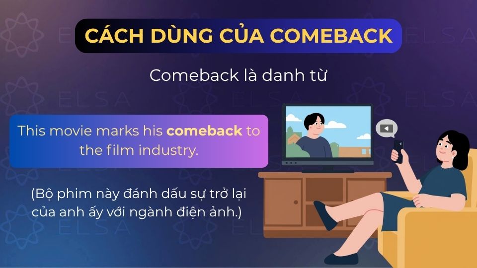 Câu ví dụ cách dùng comeback