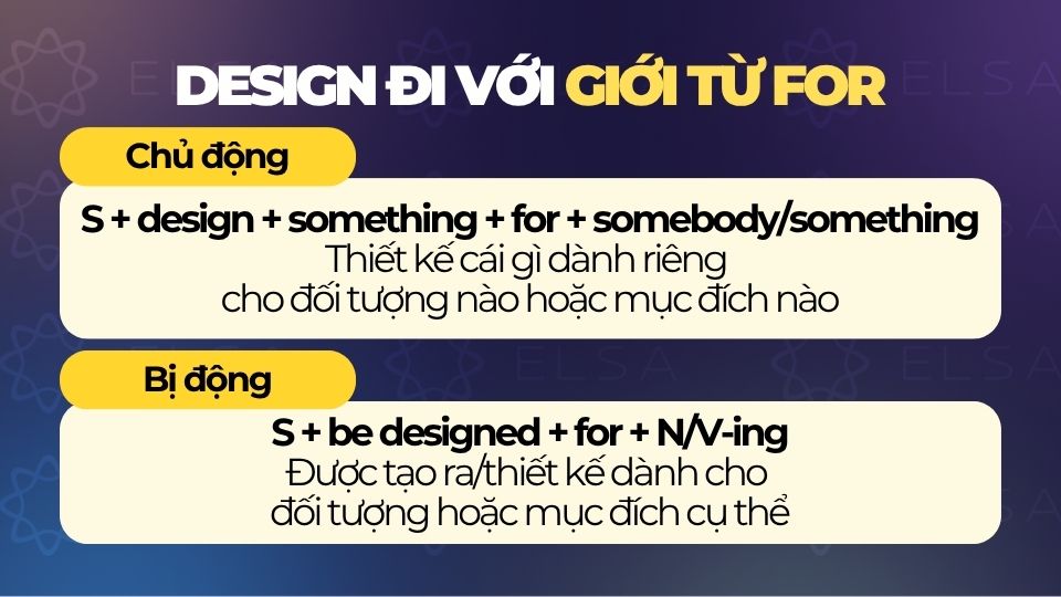 Design đi với giới từ for