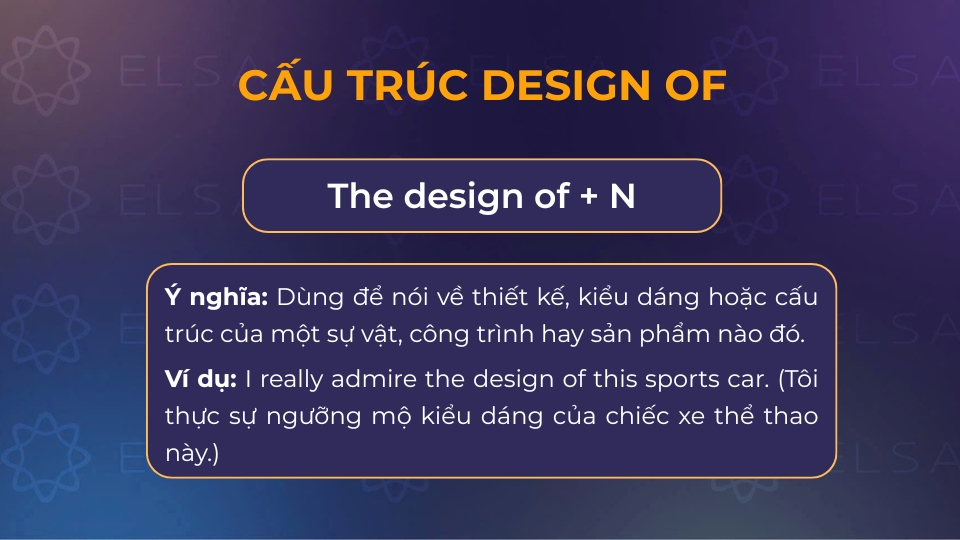Cách dùng cấu trúc the design of