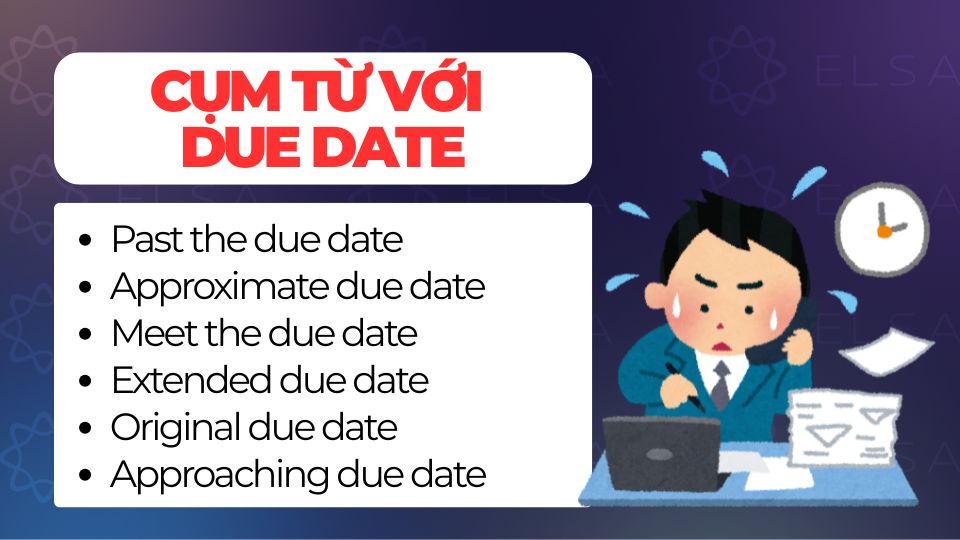 Một số cụm từ thông dụng với due date Một số cụm từ thông dụng với due date