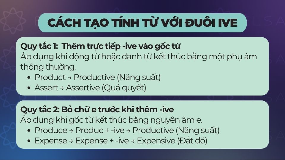 Trọng âm của từ có chứa đuôi -ive Trọng âm của từ có chứa đuôi -ive