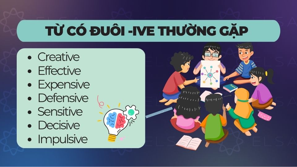 Tổng hợp từ có đuôi -ive thường gặp trong tiếng Anh Tổng hợp từ có đuôi -ive thường gặp trong tiếng Anh