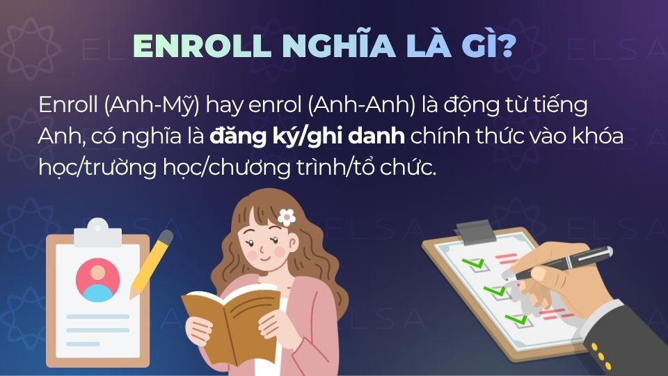 Enroll hay enrol có nghĩa là ghi danh/đăng ký Enroll hay enrol có nghĩa là ghi danh/đăng ký