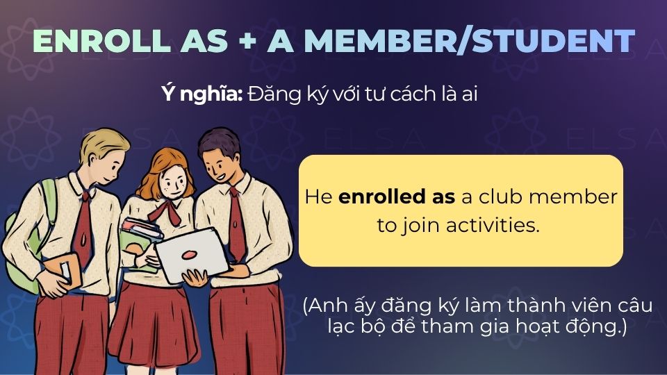 Câu ví dụ cấu trúc enroll as