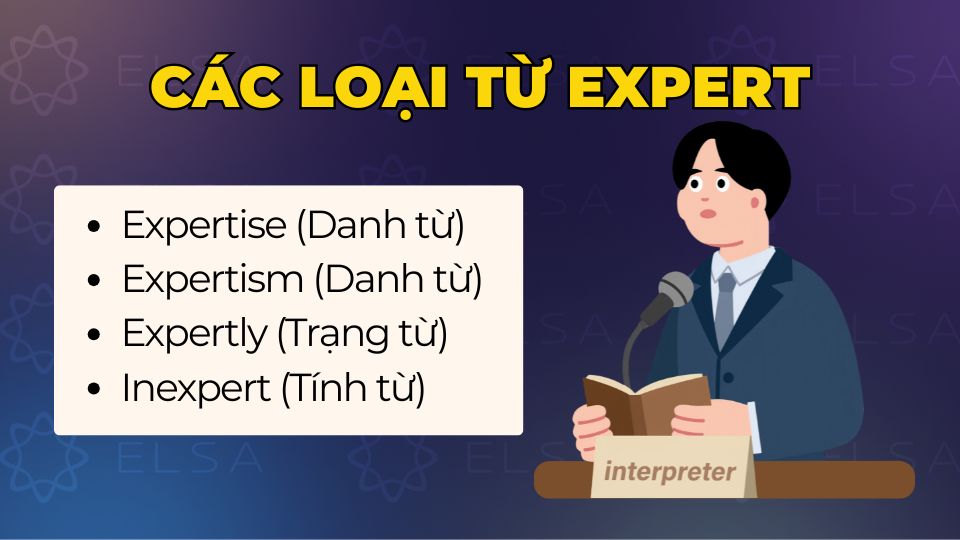 Các từ loại khác của Expert
