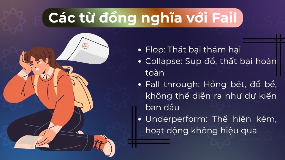 Các từ đồng nghĩa với fail 