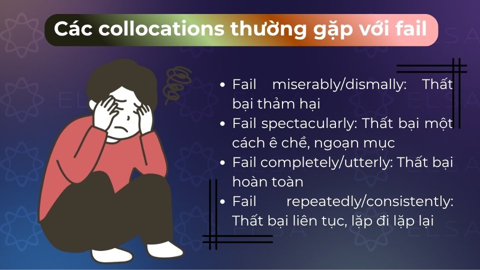 Các collocations thường gặp với fail