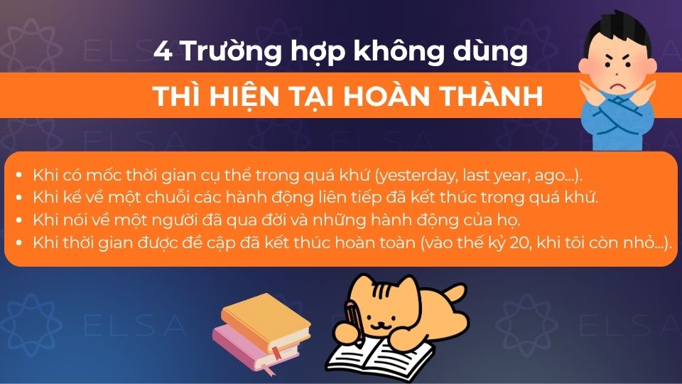 Các trường hợp không sử dụng hiện tại hoàn thành