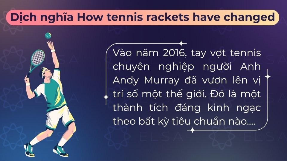 Bài đọc phân tích hành trình tiến hóa của vợt tennis từ chất liệu gỗ đến vật liệu hiện đại Bài đọc phân tích hành trình tiến hóa của vợt tennis từ chất liệu gỗ đến vật liệu hiện đại