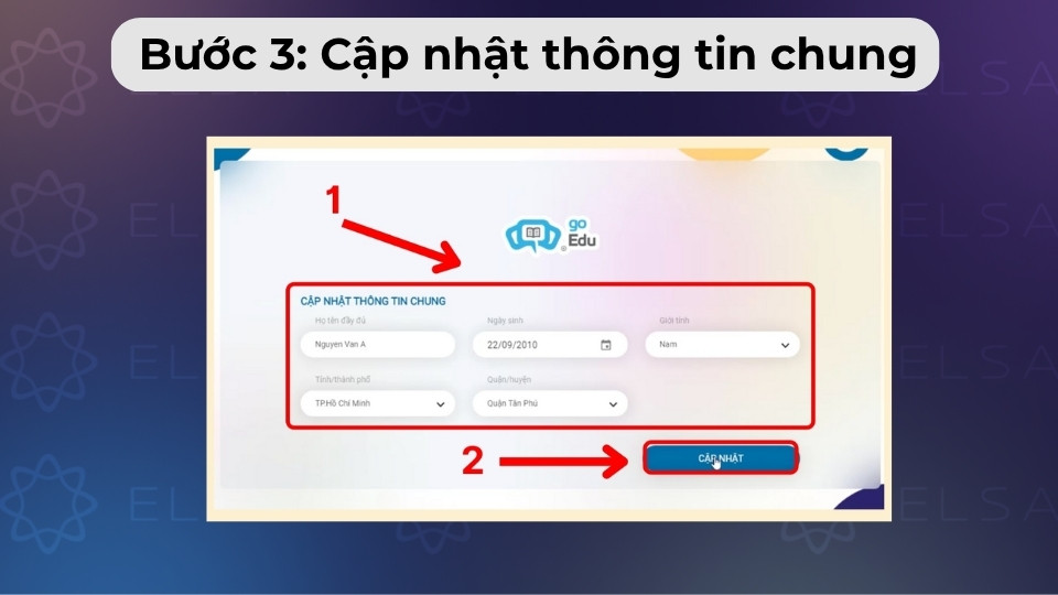 Bạn nhập một số thông tin bổ sung đầy đủ và bấm Cập nhật Bạn nhập một số thông tin bổ sung đầy đủ và bấm Cập nhật