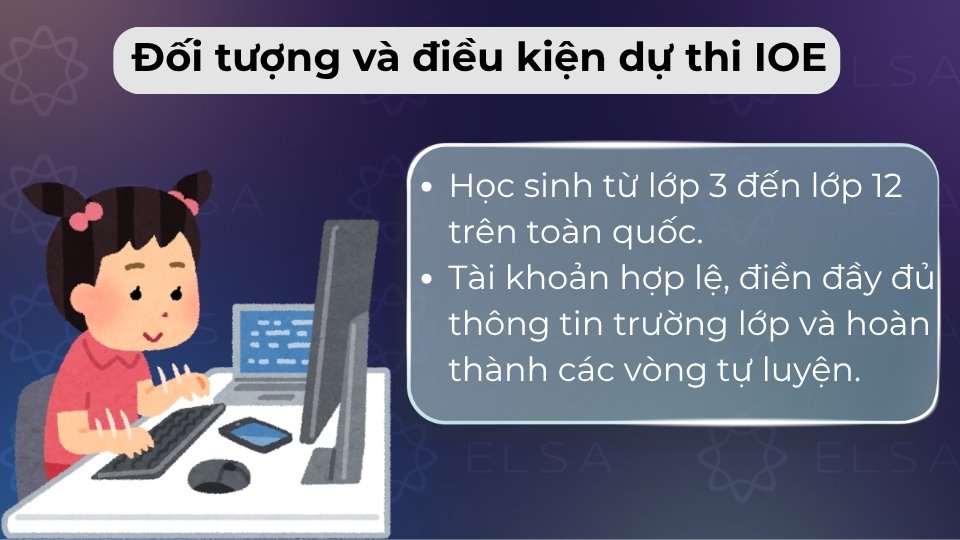 Dành cho học sinh lớp 3 - 12 có tài khoản hợp lệ và hoàn thành đủ các vòng tự luyện theo quy định Dành cho học sinh lớp 3 - 12 có tài khoản hợp lệ và hoàn thành đủ các vòng tự luyện theo quy định