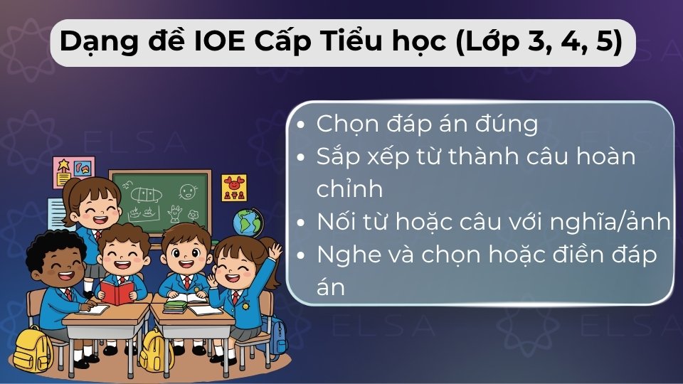 Thường là các dạng như nghe chọn tranh, điền từ vào chỗ trống, sắp xếp câu và tìm từ khác biệ Thường là các dạng như nghe chọn tranh, điền từ vào chỗ trống, sắp xếp câu và tìm từ khác biệ