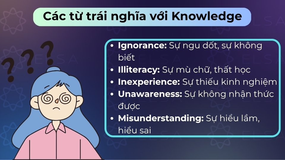 Các từ trái nghĩa với knowledge trong tiếng Anh