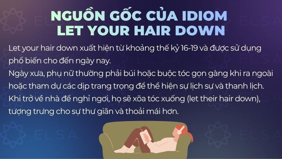 Let your hair down xuất hiện từ khoảng thế kỷ 16-19 Let your hair down xuất hiện từ khoảng thế kỷ 16-19
