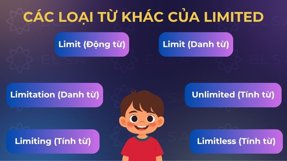 Một số word family của từ limited