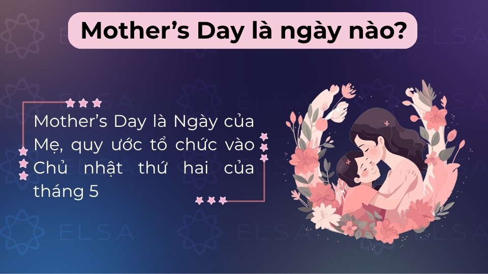 Mother's Day 2026 diễn ra vào Chủ nhật, ngày 10/5/2026 (Chủ nhật thứ 2 của tháng 5) Mother's Day 2026 diễn ra vào Chủ nhật, ngày 10/5/2026 (Chủ nhật thứ 2 của tháng 5)