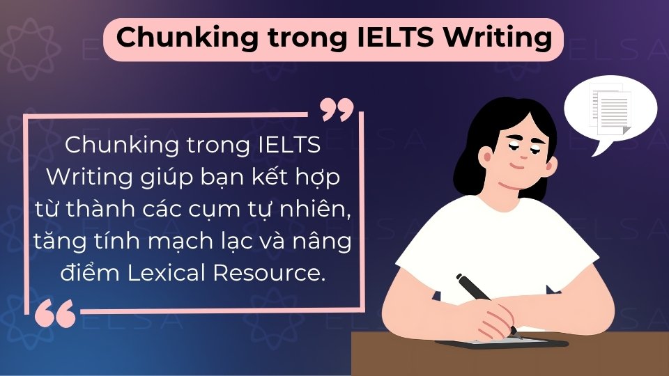 Chunking giúp liên kết từ vựng thành cụm tự nhiên, tăng tính mạch lạc và nâng điểm Lexical Resource